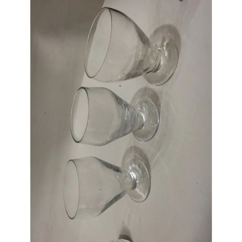 Liquor Toasting Cordial Sherry Glasses 2 Ounces Each CNN Flag Marked Set Of 3